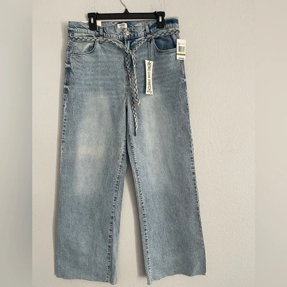 Kensie Light Blue Flare Jeans Retro Luxe Stretch Color: Stone Wash Size: 14/32